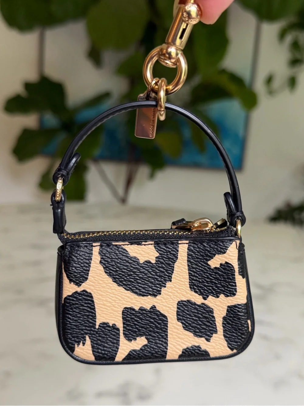 Coach Mini Nolita Bag Charm With Leopard Print CX073 Key Chain